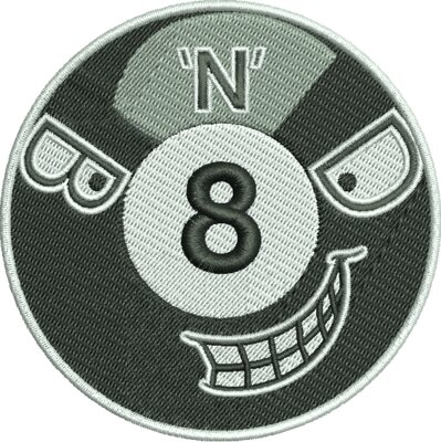 8 BALL (WHITE OUTLINE)